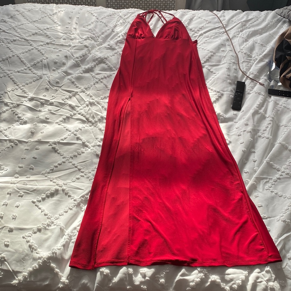 Long red maxi dress